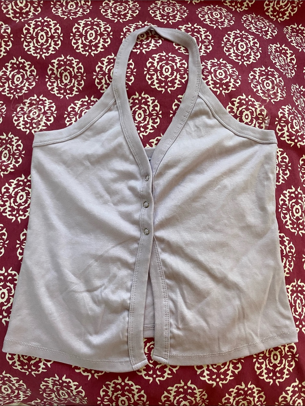 Cotton On Halter Button-Front Women's Tank Top lavender